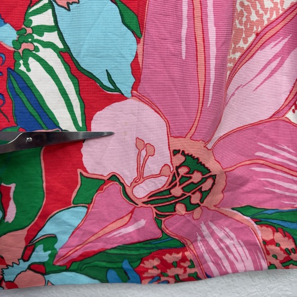 RSVP by Talbots Shirt Womens 14 Red Pink Floral Tropical Vacation Resort Preppy - Picture 5 of 7